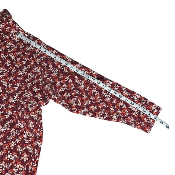 Lands’ End Floral Waffle Knit Cowl Neck Tunic Top 1X Drawstring Hem Cottagecore - Picture 10 of 16